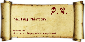 Pallay Márton névjegykártya